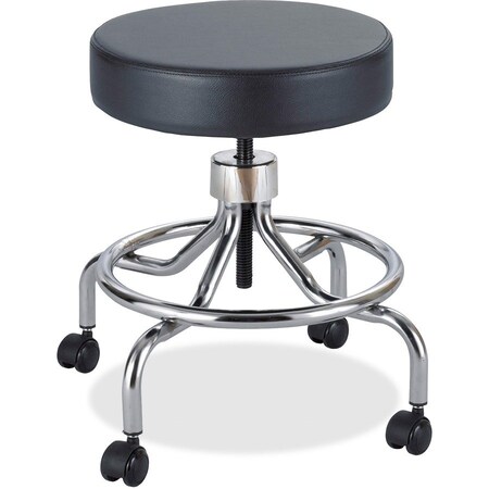Safco Lab Stool, Low, w/Screw Lift, Adj., 23"x23"x17"-25", Black Seat SAF3432BL